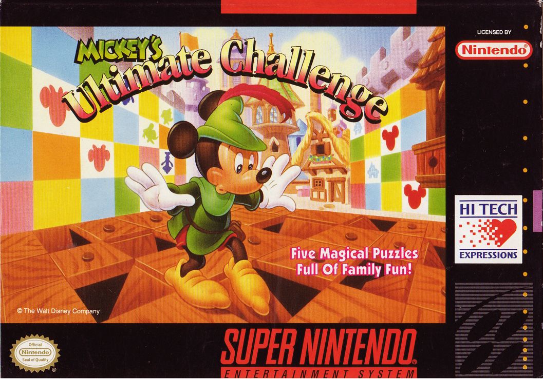 Mickey's Ultimate Challenge box art for Super Nintendo